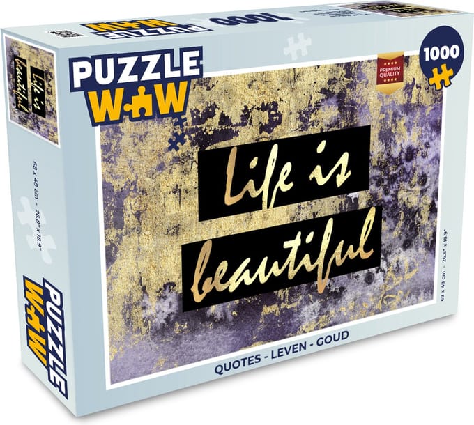 Puzzel Quotes - Leven - Goud - Legpuzzel - Puzzel 1000 stukjes volwassenen