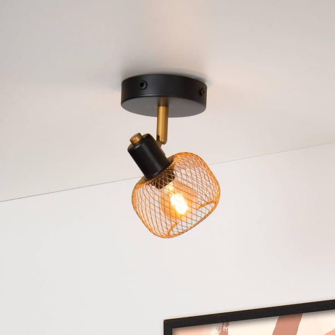 Lucide MAREN - Plafondspot (Plafondlamp) - 1xE14 - Mat Goud / Messing