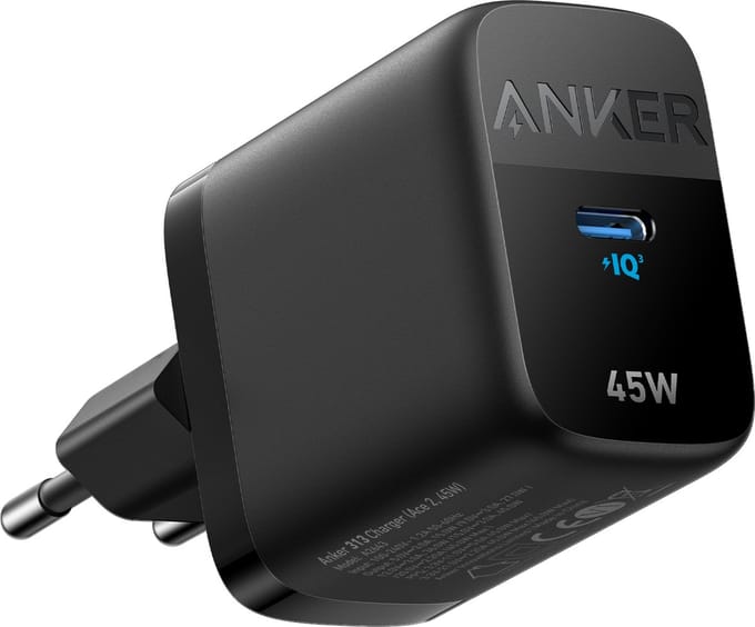 Anker 313 -USB-C Sneloplader (Ace 2, 45W) - Fast Charger (Cable Not Included)