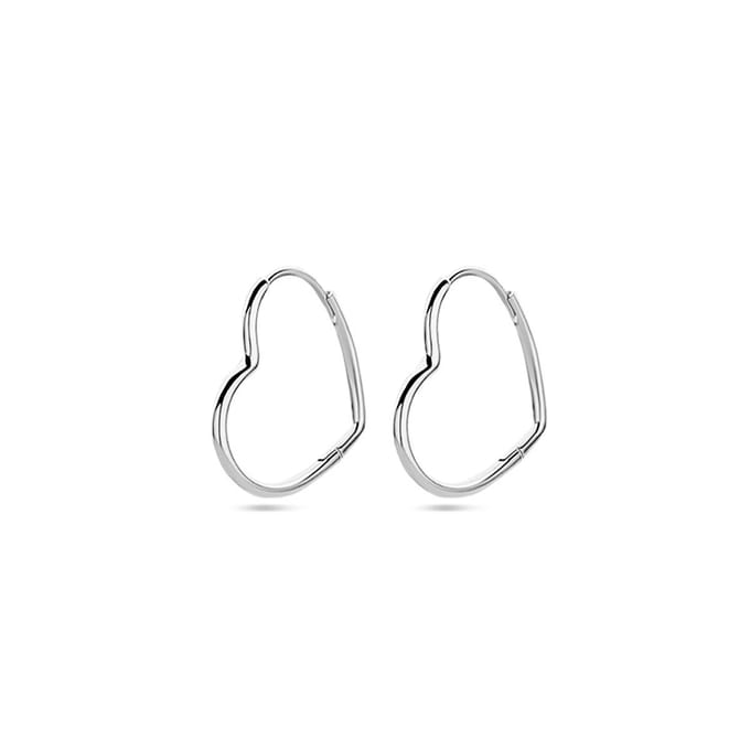 Zilver Gerhodineerd Oorringen Hart 1338379