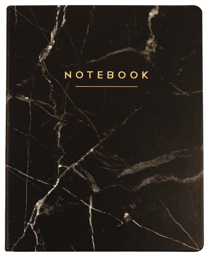 Eccolo notitieboek - Black Marble - lijn - ca.20x25cm - EC-D505V