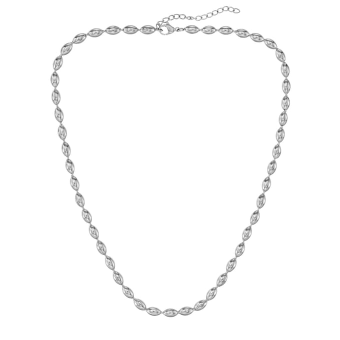 Traveller Ketting - Dames Collier - Edelstaal - Ovale Druppels - 45+5 cm - 181313