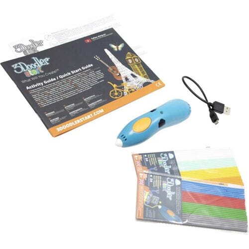 3Doodler Start+ Essentials 3D Pen Set - 3D Pen, USB oplader, 72 filament kleurstaafjes, ontwerp boek