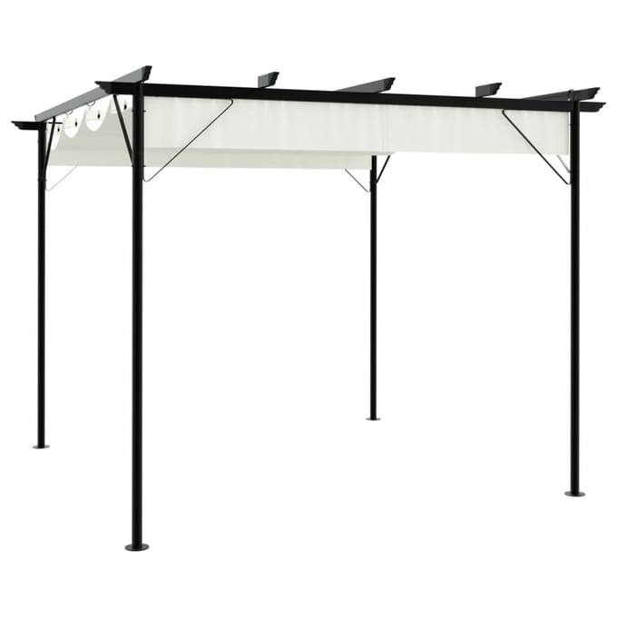 vidaXL-Pergola-met-uitschuifbaar-dak-3x3-m-staal-crémewit