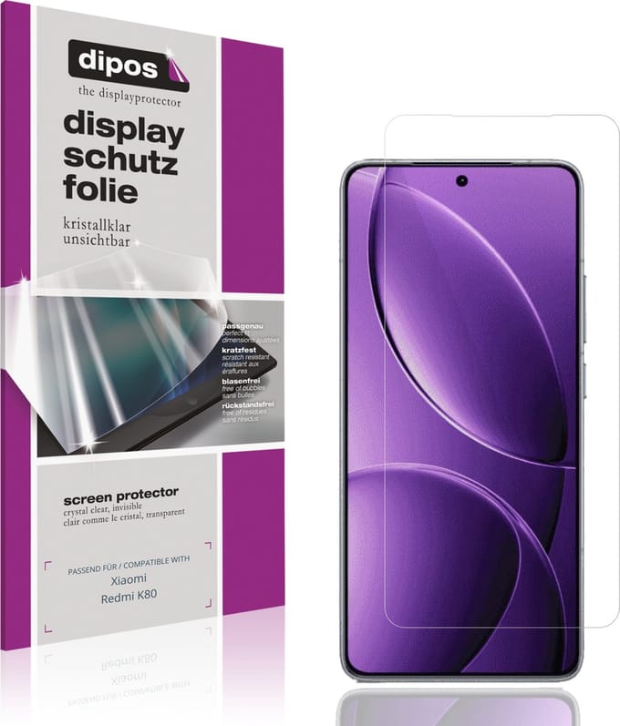 dipos – 4x Beschermfolie geschikt voor Xiaomi Redmi K80 | Krasbestendige & heldere Screenprotector Ultra-Thin