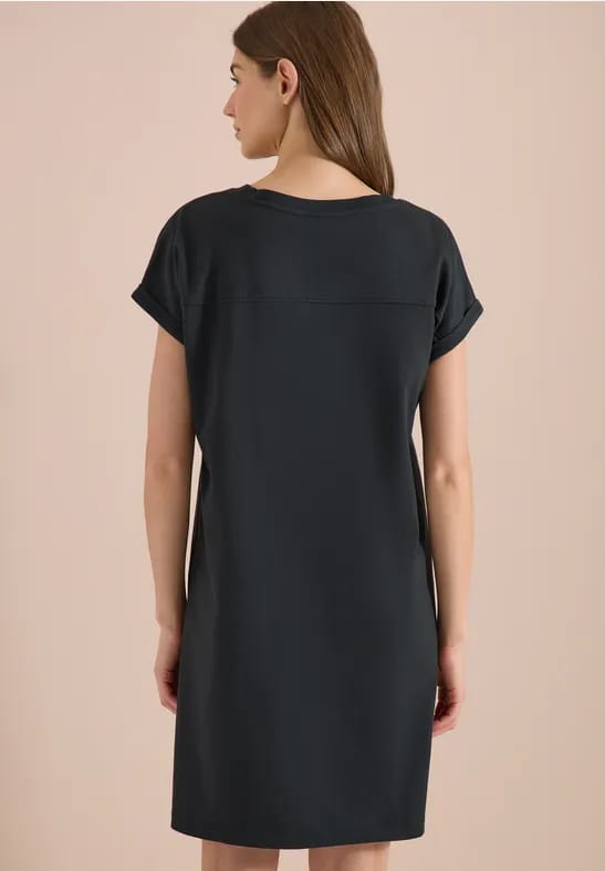 Knielange jersey jurk