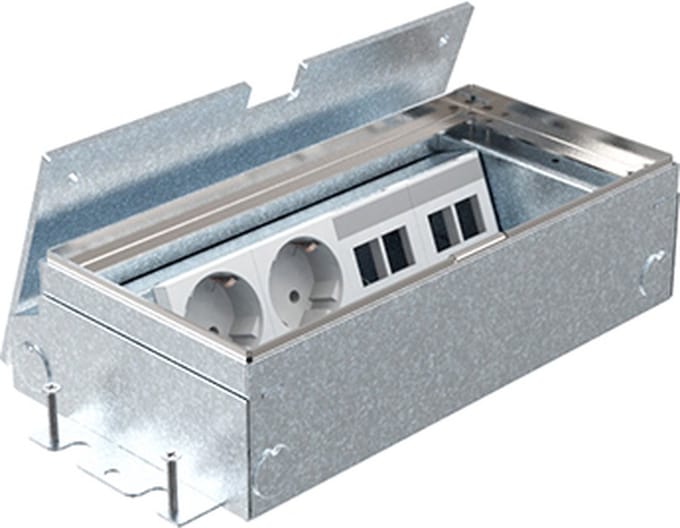 HPL instortvloerdoos 65mm 2x WCD + 4x data - deksel inleg 7mm (583.0242)