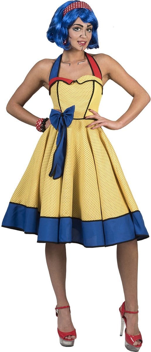 Verkleedpak Rock 'n Roll jurk Pop Art Dress 36-38