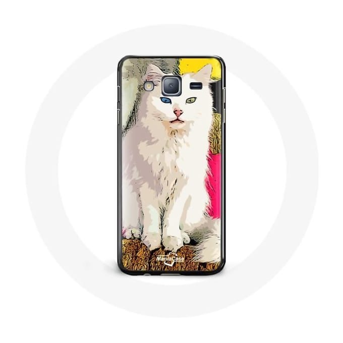 Coque - Van Chat - Samsung Galaxy J3 2016 - Souple - Blanc - Protection blanc