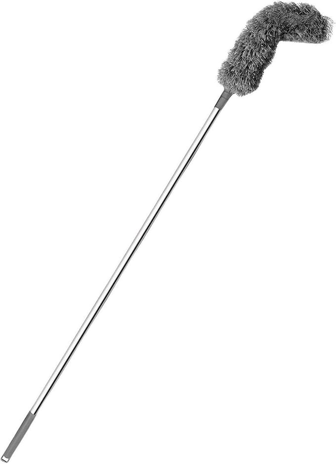 Gutter Reiniger - Dakgoot Borstel - Dakgoot Onderhoud - Uitschuifbaar Handvat - 2.5 Meter - Grijs