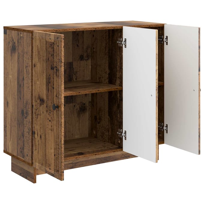 vidaXL - Dressoir - Oud - hout - 89 - x - 34,5 - x - 80 - cm - Bewerkt - hout