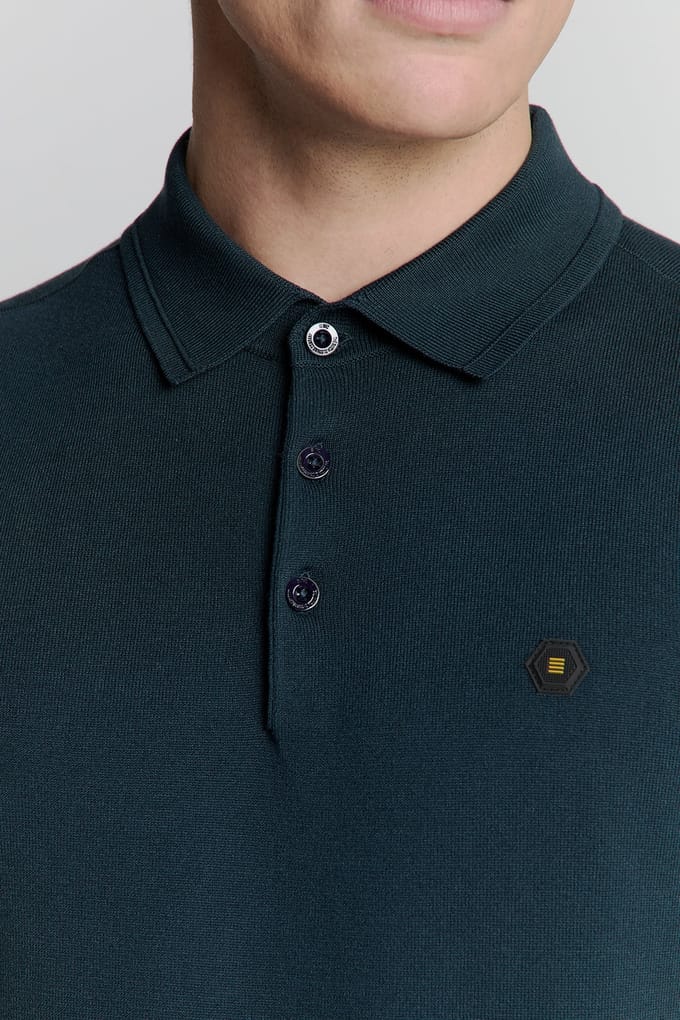No Excess Pullover Short Sleeve Polo Button Solid Night Size: XL | Polo Shirts Outlet | Heren | Blauw