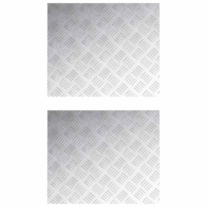 vidaXL - Trapmatten - 2 - st - 60 - x - 50 - cm - Zilver - Aluminium - Rechthoekig