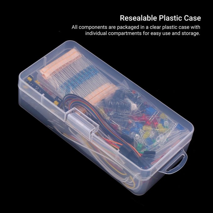 830 Breadboard Set Electronics Component Starter DIY Kit met plastic doos Compatibel met Arduino veelkleurig