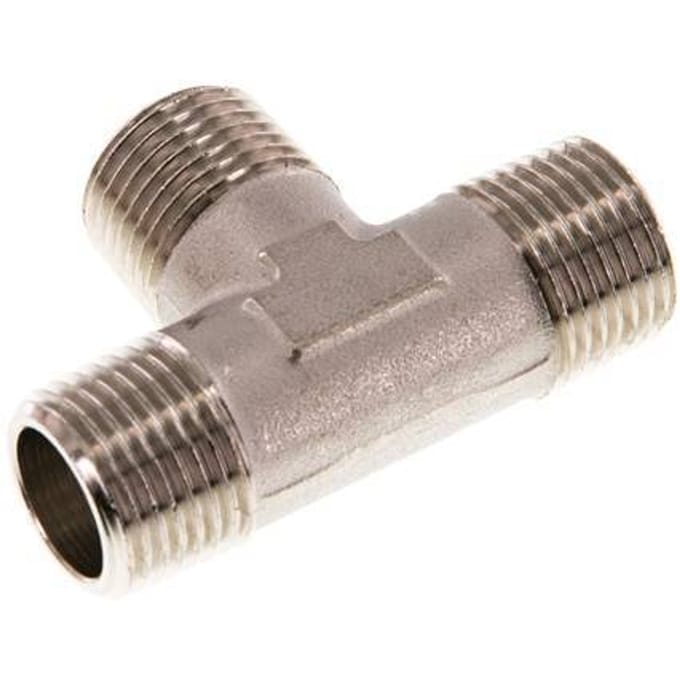 R 1/2'' Buitendraad Vernikkeld Messing T-stuk 16 Bar