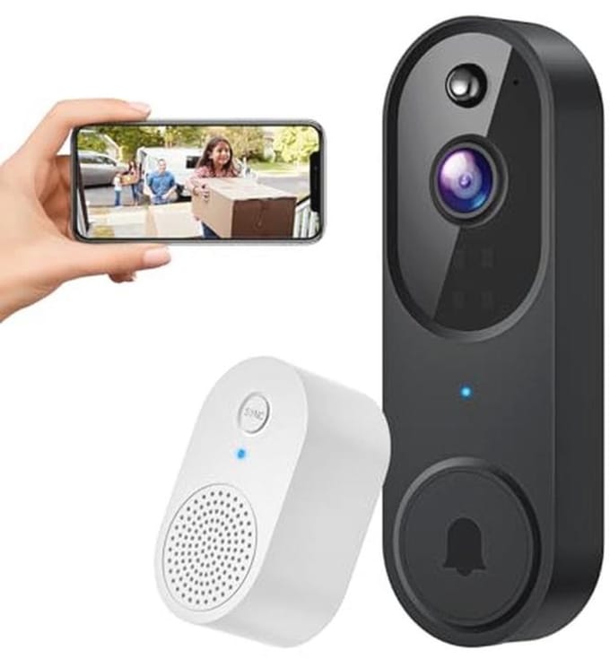 Draadloze Slimme Deurbel Camera met HD Beelden, AI Detectie en Twee-weg Audio