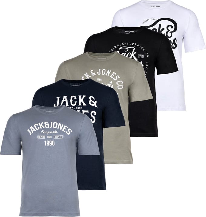 JACK&JONES - JJLEOGRA TEE SS CREW NECK 5PK MP - Heren - T-shirts