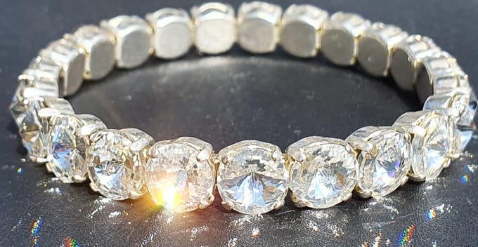 CrystalDesign Armband - Swarovski kristallen - Stretch - Zilverkleurig - Transparant