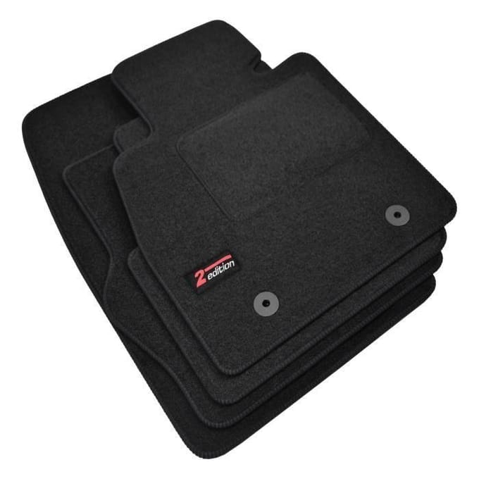Tapis de sol - Logo - Mazda 2 - Velours noir - 4 stuks - Aanpassing précis