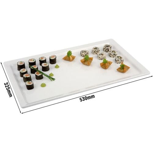 GGM Gastro (6 Stück) GN-Tablett 1/1 - PURE - Melamin - Höhe: 30mm - Weiß