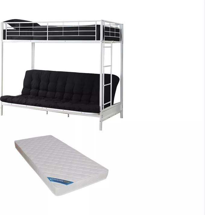 Vente-unique Hoogslaper metaal wit 90 x 190 cm MODULO