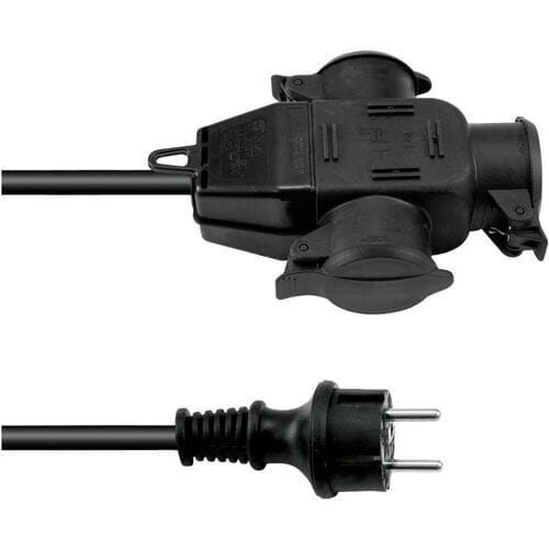 Eurolite verlengsnoer buiten 3 meter – verlengkabel buiten – waterdicht - 3 voudig