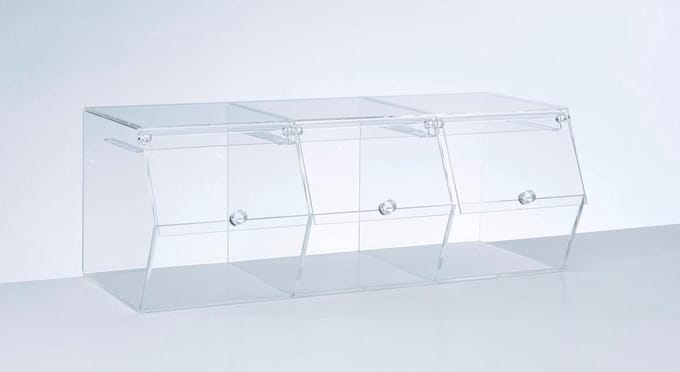 Plexi Snoepbak - Transparant - Acrylglas - 3 vakken