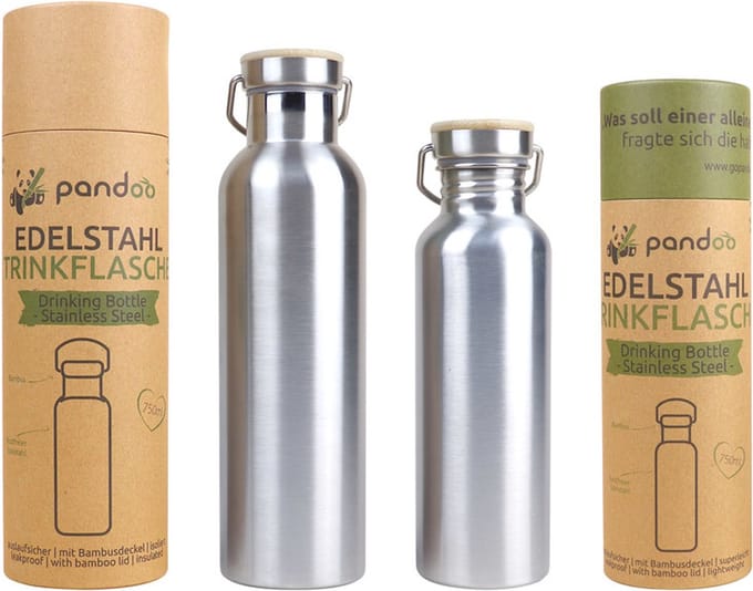 Pandoo Thermosfles - 750 ml - RVS isolatie - Bamboe deksel - Lange houdbaarheid