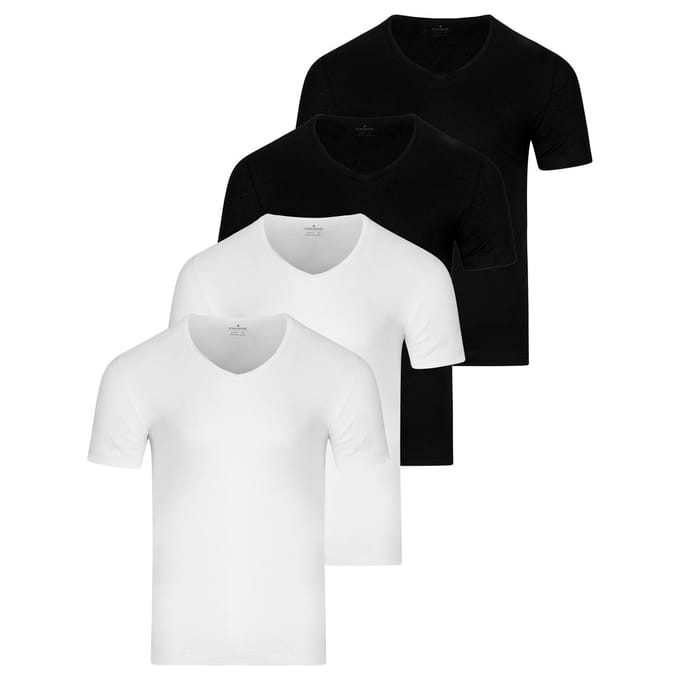 RAGMAN Heren onder t-shirts 4 pack Basic