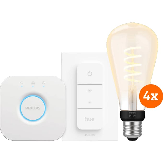 Philips Hue Filament White Ambiance Edison XL 4-Pack Startpakket