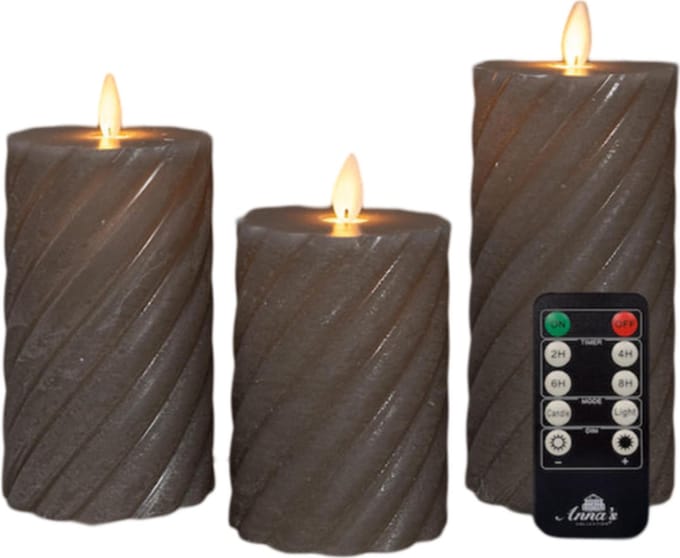 Anna's collection - Stompkaars swirl wax led bewegende vlam met afs...