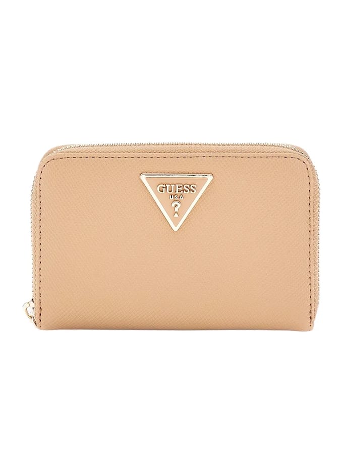 GUESS Portemonnee Laurel SLG Medium Zip Around Wallet Beige Lichtbruin