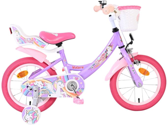Volare Unicorn Kinderfiets - Meisjes - 14 inch - Paars