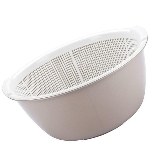 Fruitvergiet Afdruipschaal Plastic Verdikt Dubbellaags Afdruipmand voor Keuken en Wonen white