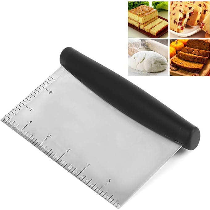 Multifunctionele Bank Schraper Roestvrij Staal Pizza Deeg Schraper Hakker Deegsnijder voor Brood en black