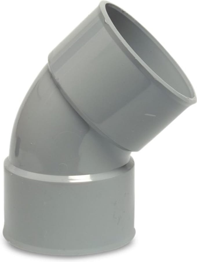 Pvc riool bocht 125mm 45° lijmmof