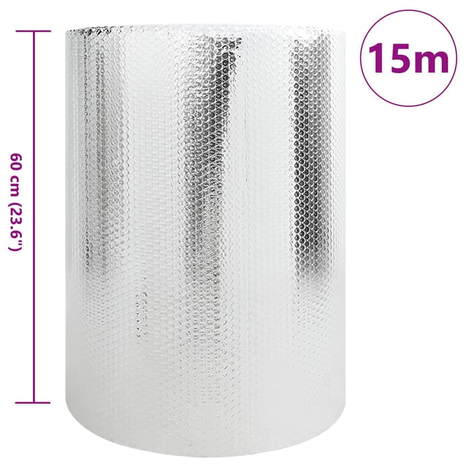 vidaXL Radiatorfolie Zilver 15 x 0,6 m Polyetheen