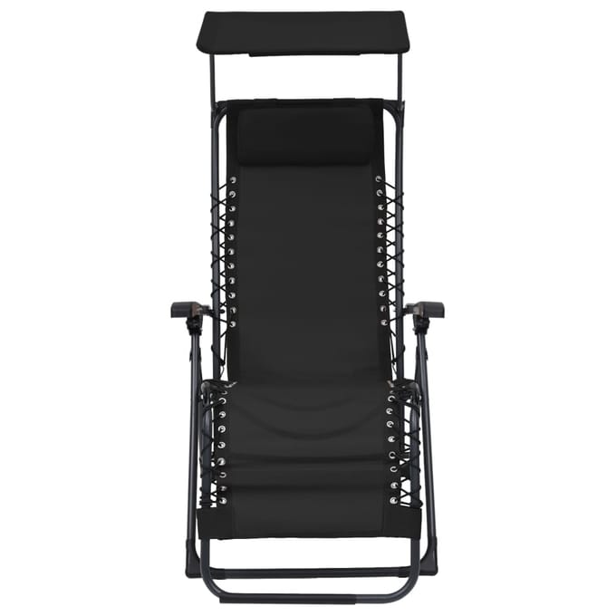 vidaXL - Terrasstoelen - 2 - st - inklapbaar - textileen - zwart