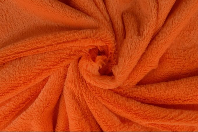1 meter zachte bont stof - Oranje - 155cm breed