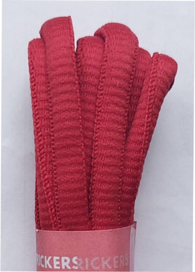Strickers Veter - Rood - Ovaal - Rond - Lengte 90 cm - Dikte 6 mm - Schoenveter