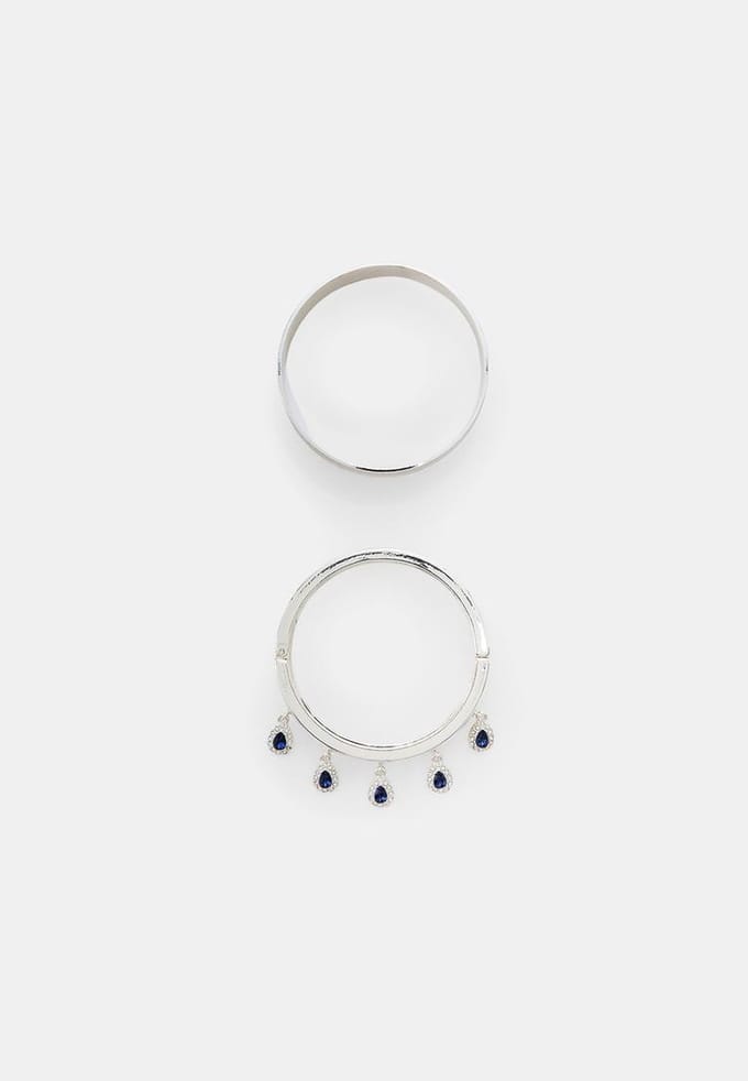 Stradivarius Set van 2 armbanden met charms  Grijs OS