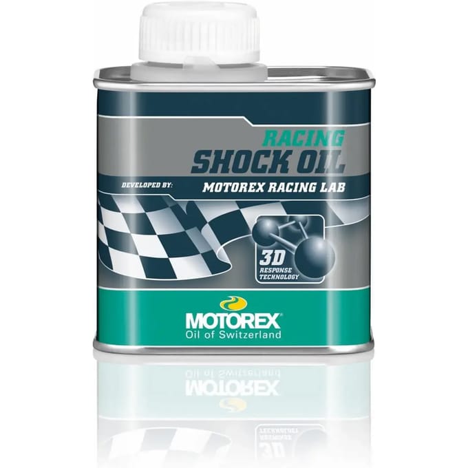 Schokdemperolie tinnen fles Motorex Racing