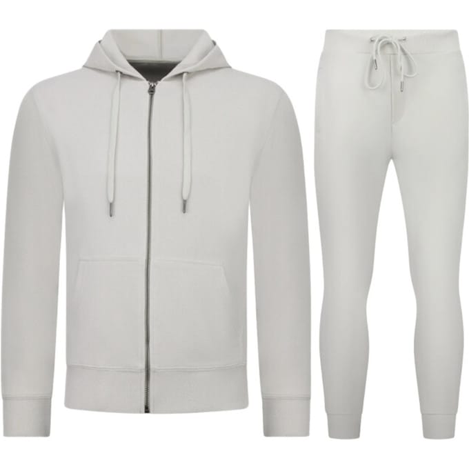 Casual Oversized Joggingpak Heren Volwassenen - Trainingspak Heren - Nette Tweedelige Set - 5853 - Wit