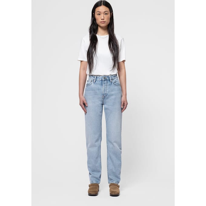 Nudie Jeans Lofty Lo Travelling Light Blue Taglia: W25L32 | Jeans straight fit Outlet | Donna | Blu
