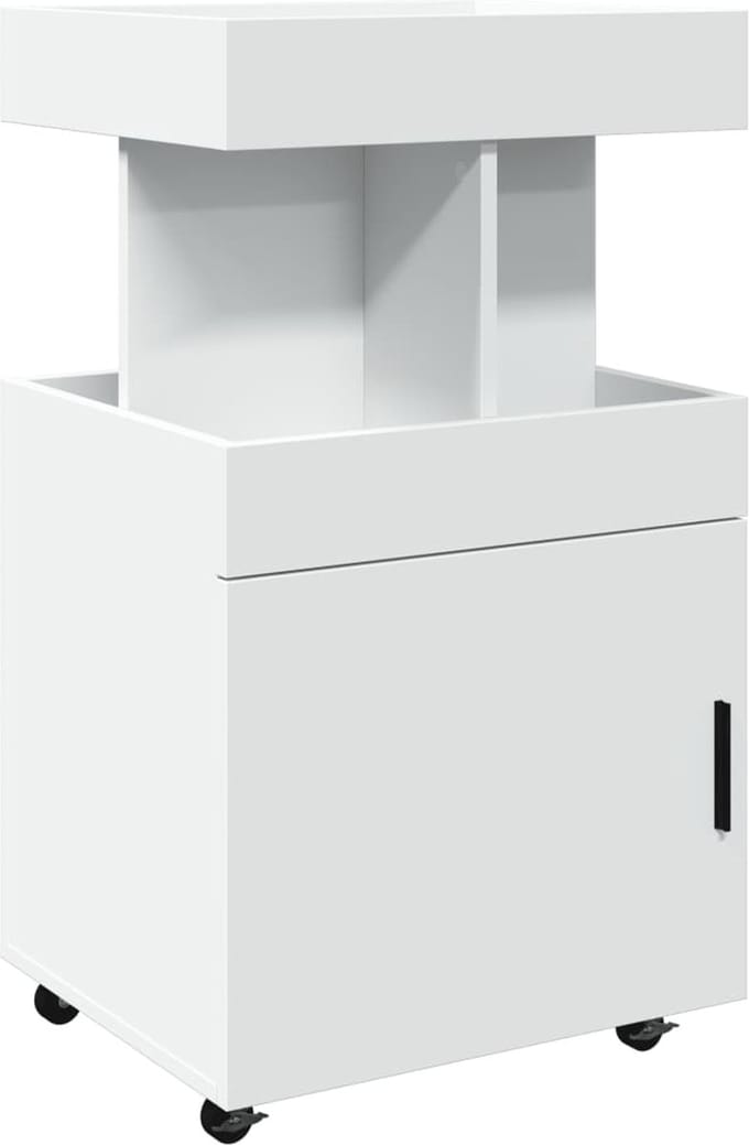 vidaXL - Drankkar - 50x41x89 - cm - bewerkt - hout - wit