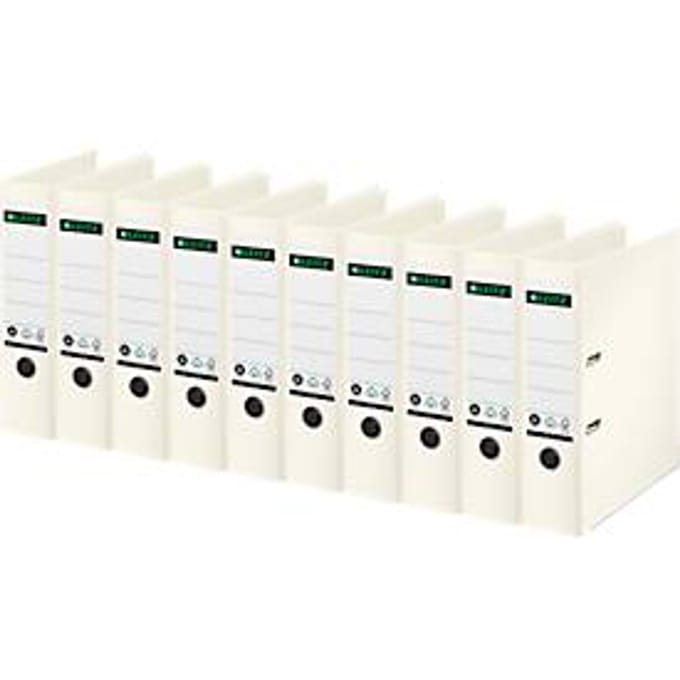 LEITZ® ordner 1007/1008, A4, rugbreedte 80 mm, 10 stuks, wit