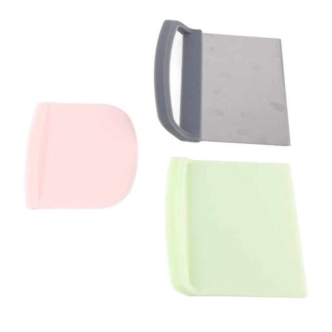 3 stuks deegkrabber Multifunctionele voedselveilige deegsnijder voor deeg, cake, brood white