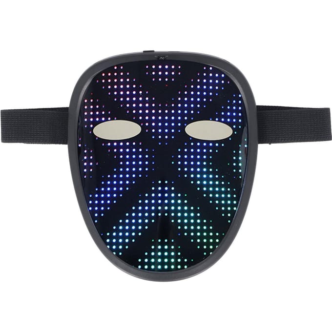Kostuum LED Gezichtsbedekking 28x32 Pixels 30 Afbeeldingen 40 Animaties Oplichtende Gezichtstransformerende Bedekking met black