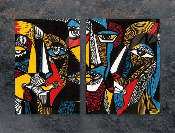 TMK ArtDeko Serie - Glazen Beschermplaat - 75x52 cm - Pop Art