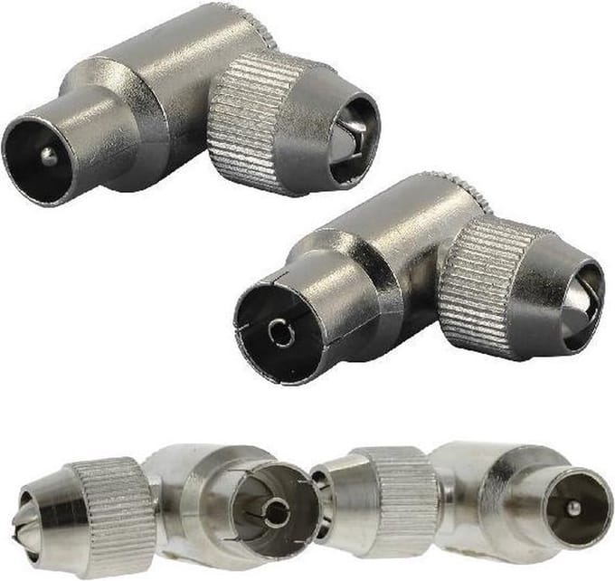 Coaxstekker Set Haaks Fe-/male